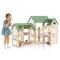 Wooden Corner Dollhouse Playset with 6 Rooms and 36 Pieces for Kids 3+ Years Old - 34" x 14.5" x 32.5" (L x W x H)